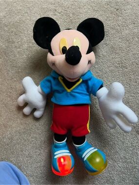 1990’s Working Vintage Disney Mattel Mickey Mouse Plush with Sound and Colors